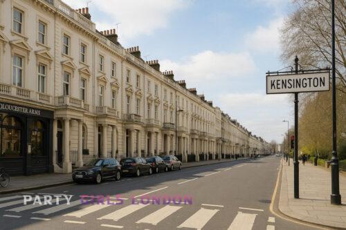 Elegant Kensington street view ideal for upscale London escort meetings